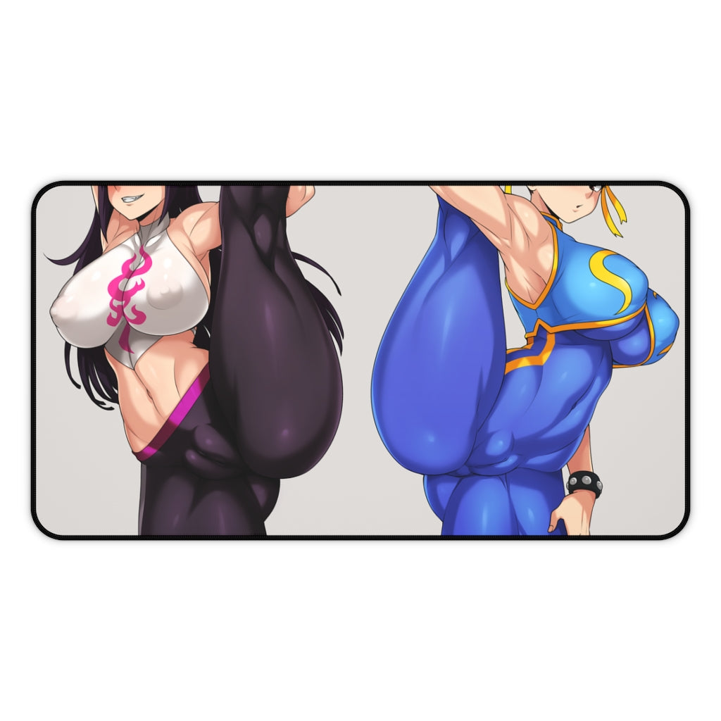 Street Fighter Sexy Mousepad - Juri And Chun Li Large XXL Gaming Desk Mat - Ecchi Playmat