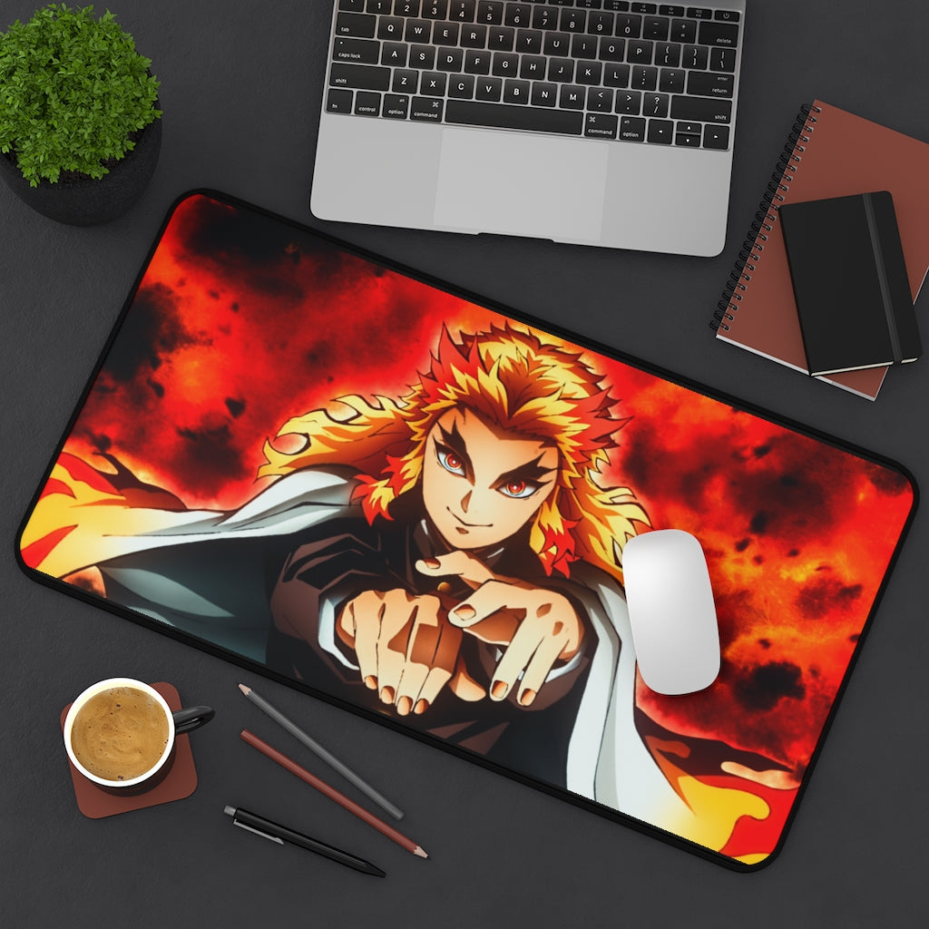 Demon Slayer Mouse pad Anime Large Desk Mat - Kyōjurō Rengoku - The Mouse Pads Ninja Home Decor