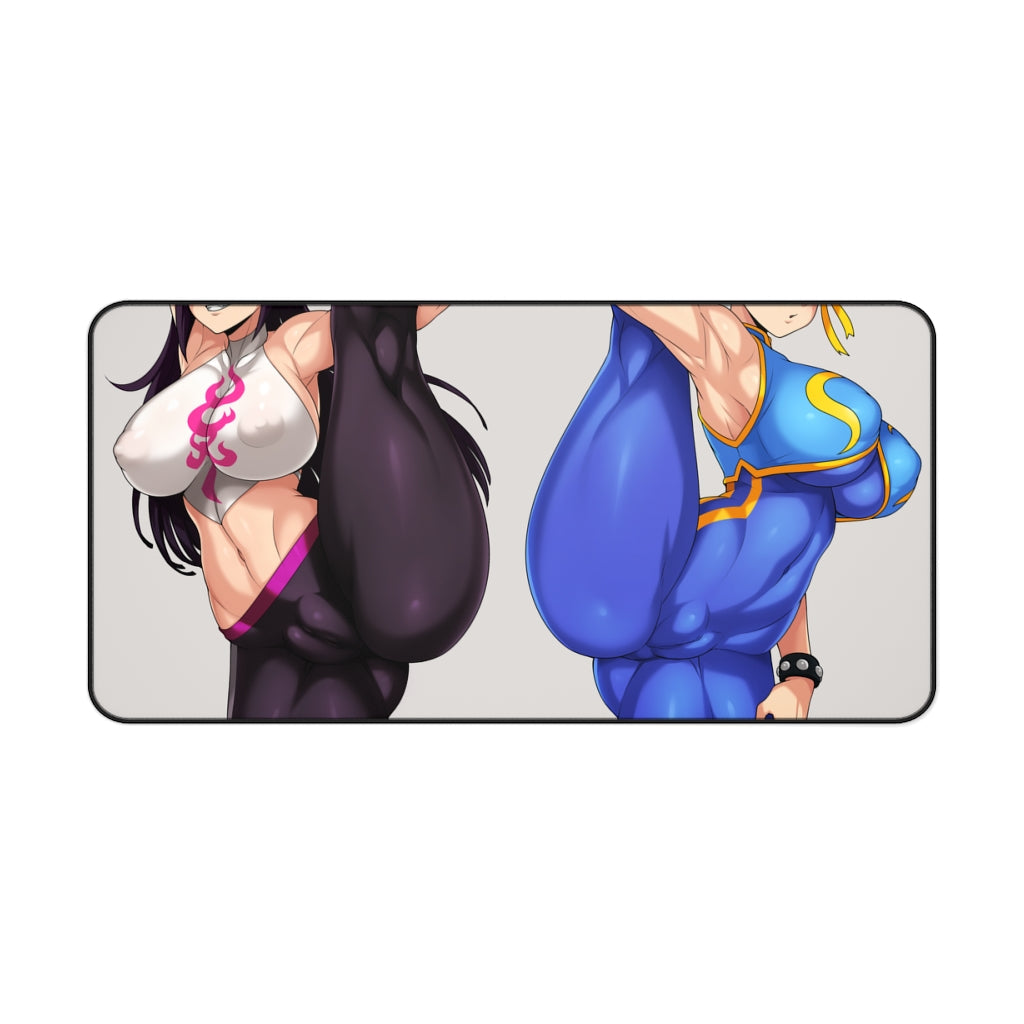 Street Fighter Sexy Mousepad - Juri And Chun Li Large XXL Gaming Desk Mat - Ecchi Playmat