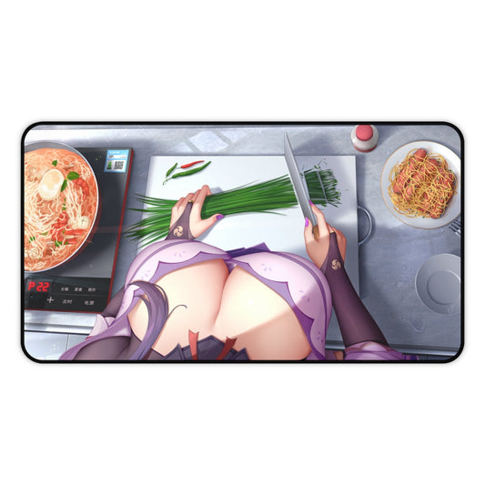 Raiden Shogun Big Boobs Housewife Genshin Impact Desk Mat - Non Slip Mousepad