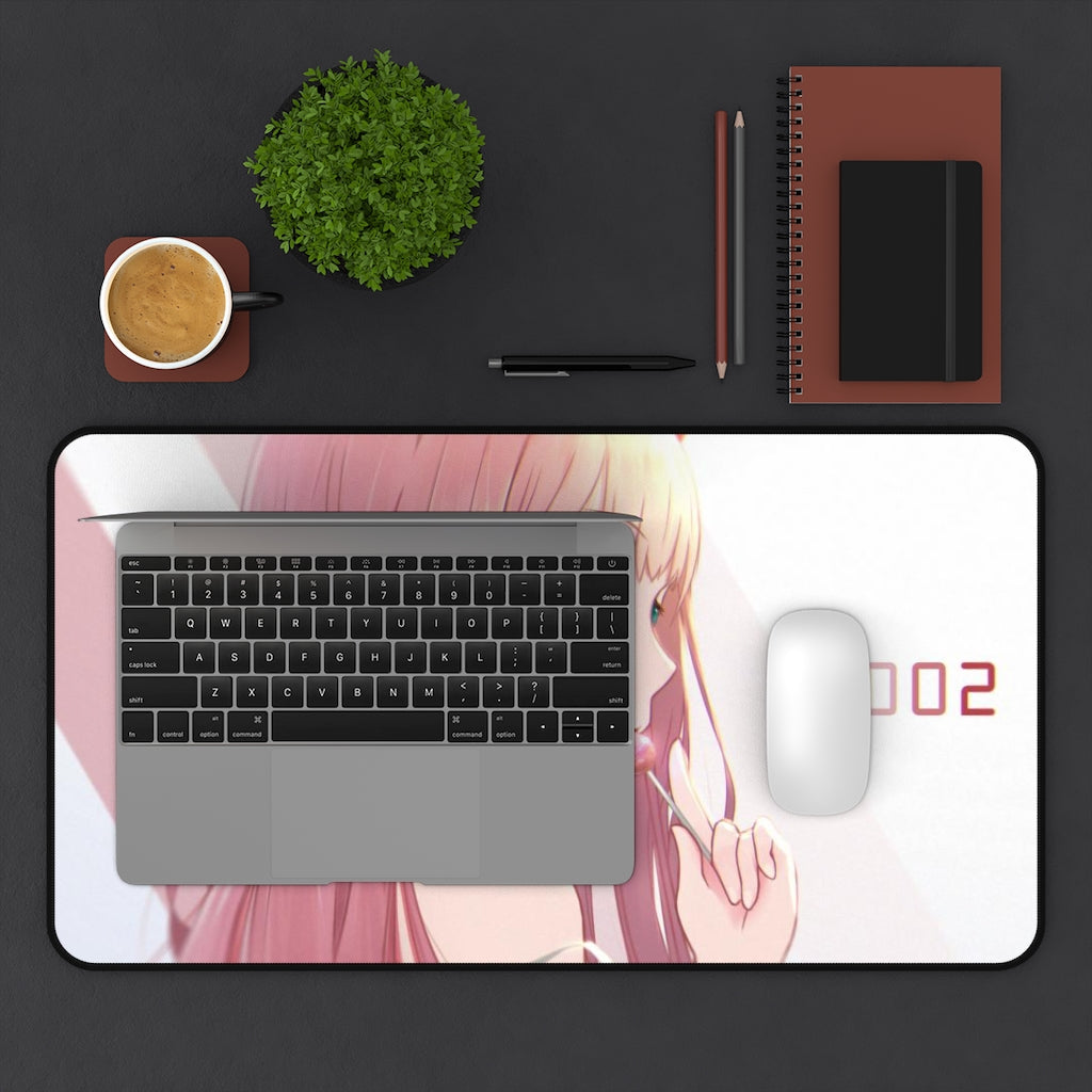 Zero Two Lollipop Darling In The Franxx Desk Mat - Non Slip Mousepad