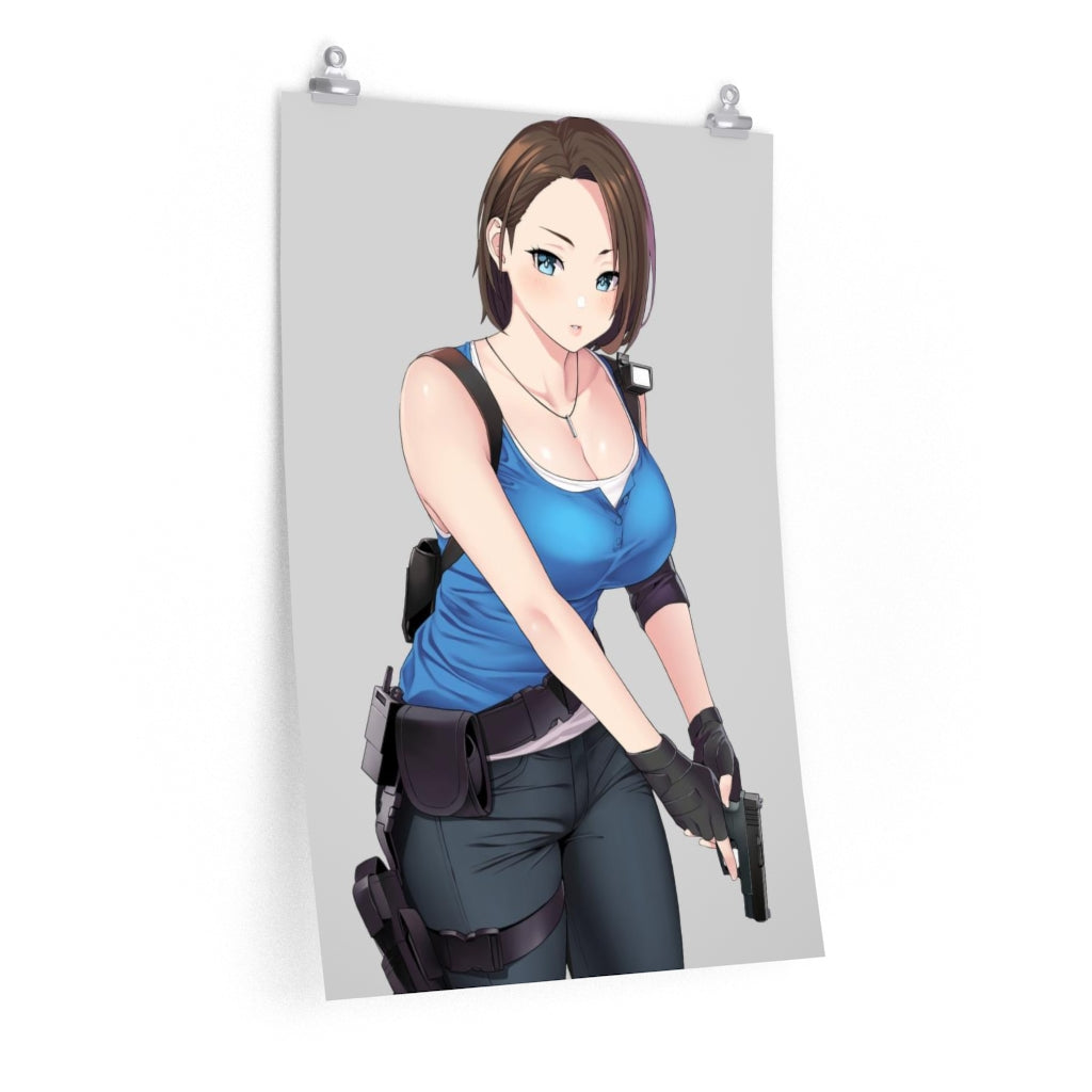 Sexy Jill Valentine Resident Evil Poster - Lewd Premium Matte Vertical Poster - Adult Wall Art