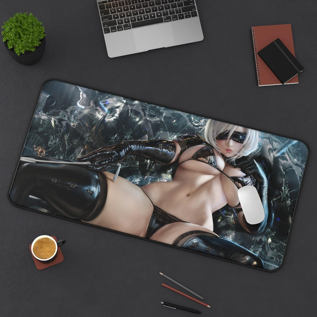 2B Leather Bikini Desk Mat - Big Ecchi Gaming Mousepad - Nier Automata Playmat