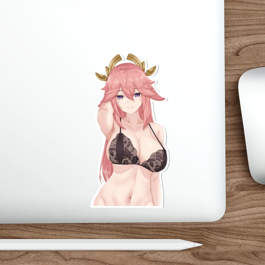 Lingerie Yae Miko Genshin Impact Waterproof Sticker - Ecchi Vinyl Decal