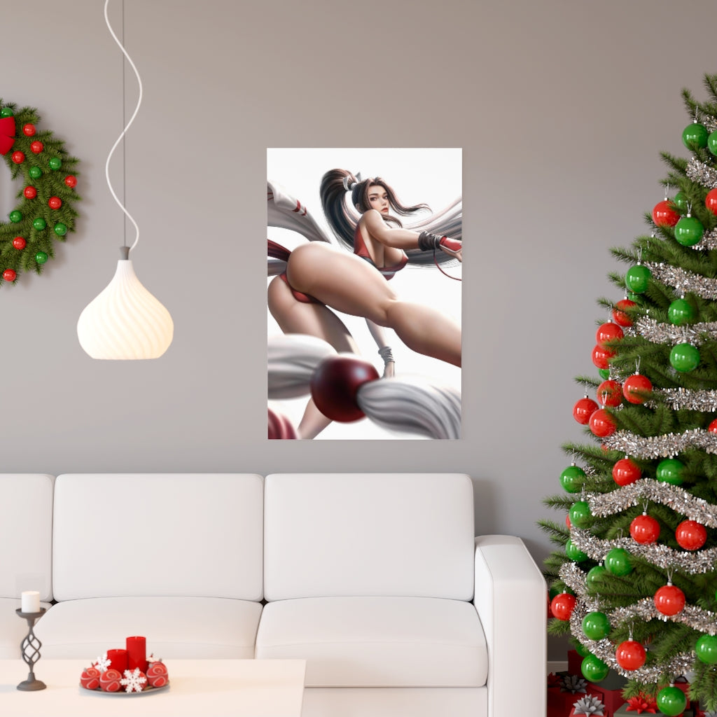 Sexy Mai Shiranui The King of Fighters Poster - Lewd Premium Matte Vertical Poster - Adult Wall Art