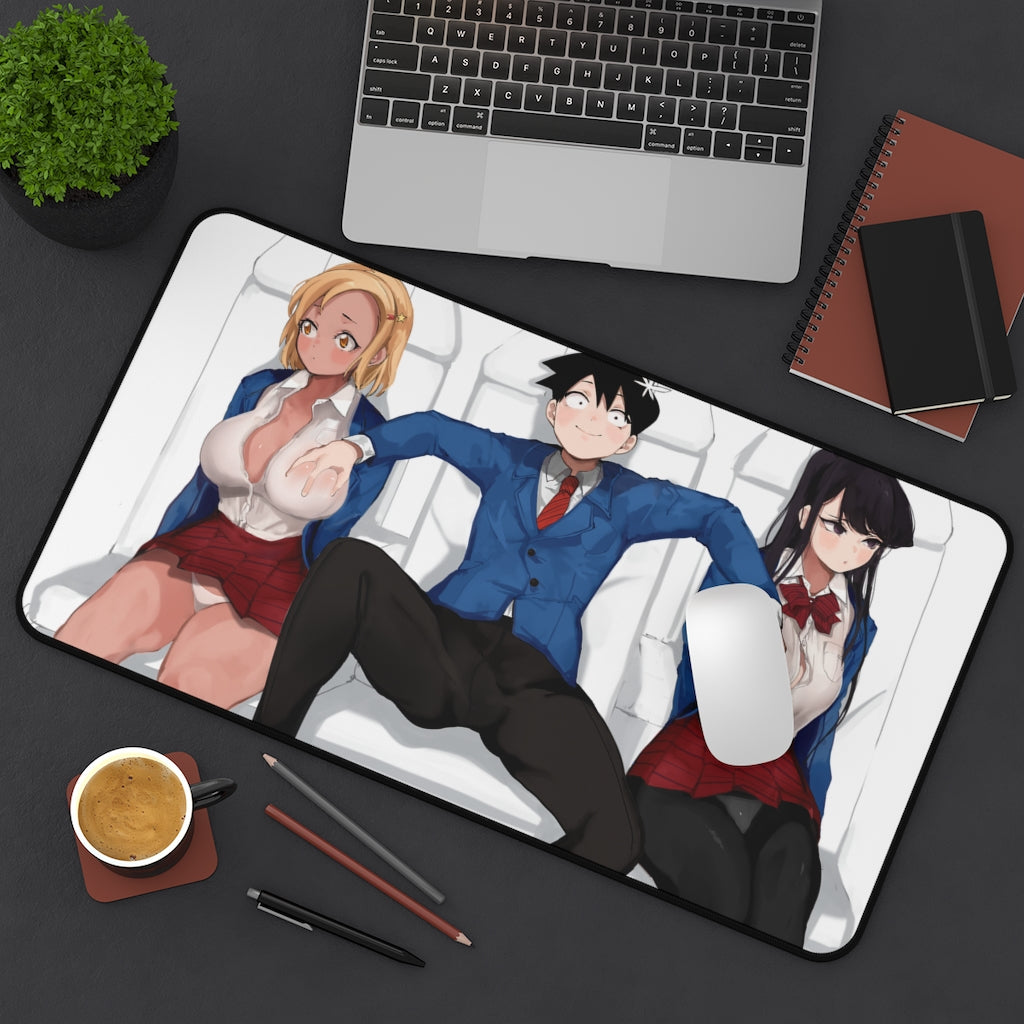 Komi San Sexy Mousepad - Handsy Tadano Hitohito - Komi Can't Communicate Ecchi Desk Mat - Anime Playmat