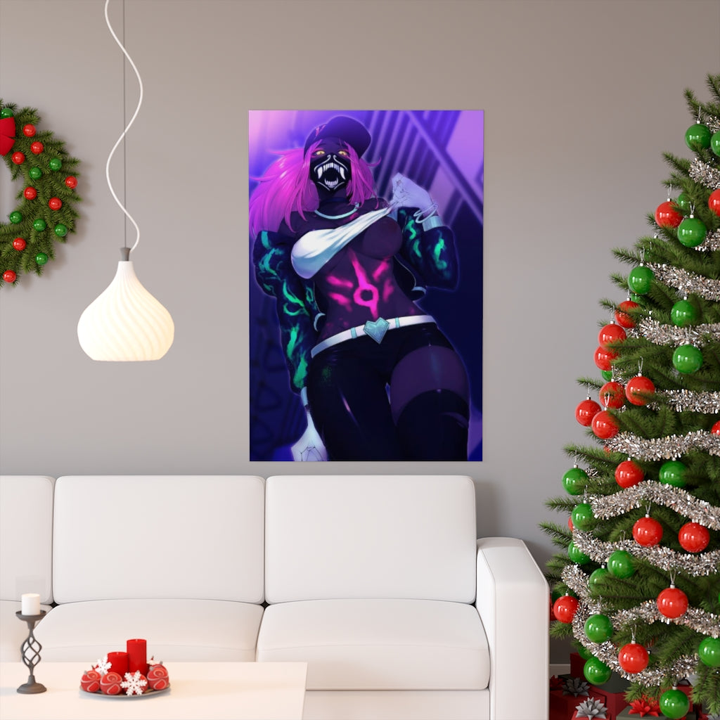 K DA Akali Rave League of Legends Poster - Lewd Premium Matte Vertical Poster - Adult Wall Art