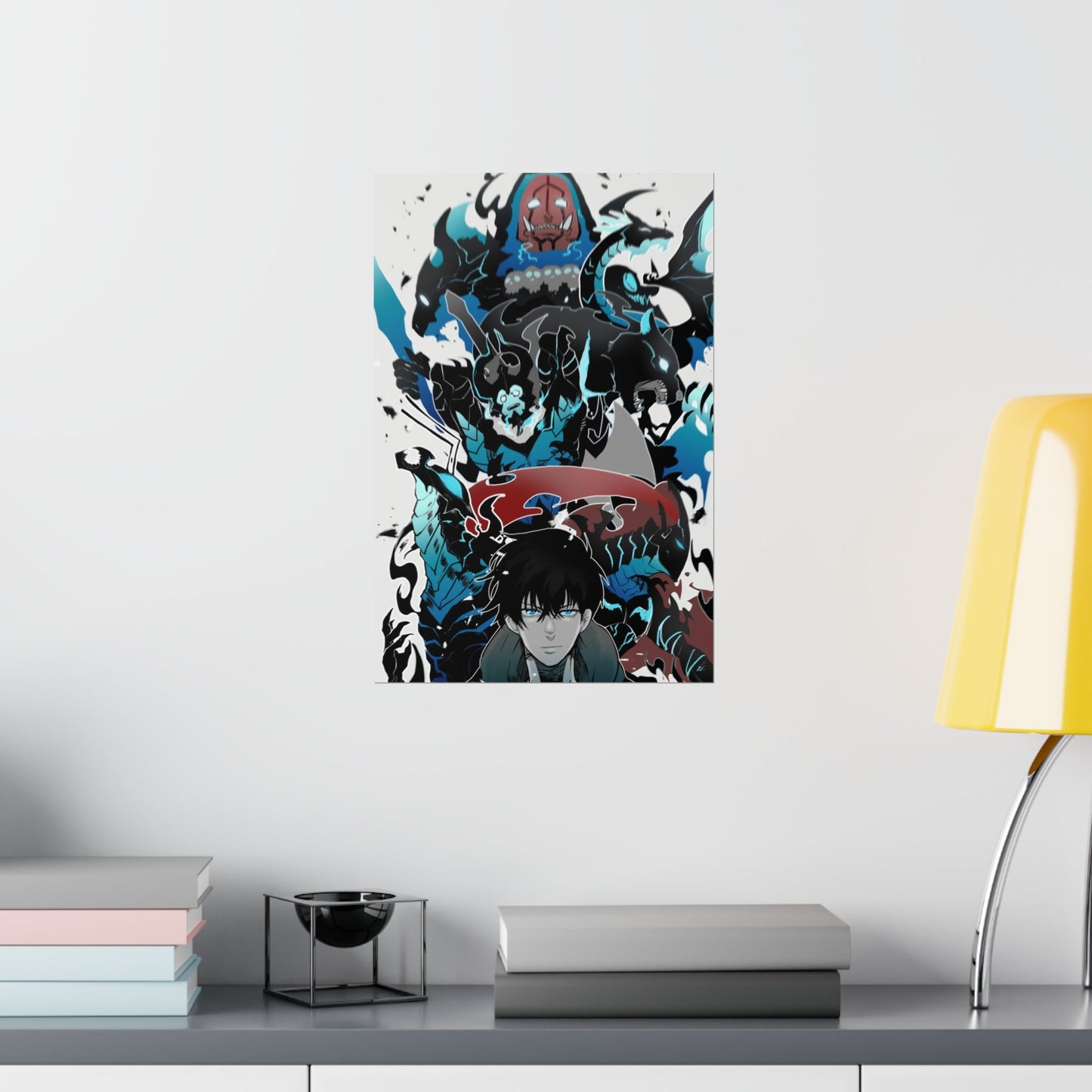 Solo Leveling Poster - Premium Matte Vertical Poster - Sung Jin Woo Igris Tank Beru Kaisel Solo Leveling Manhwa Anime Wall Art Decor