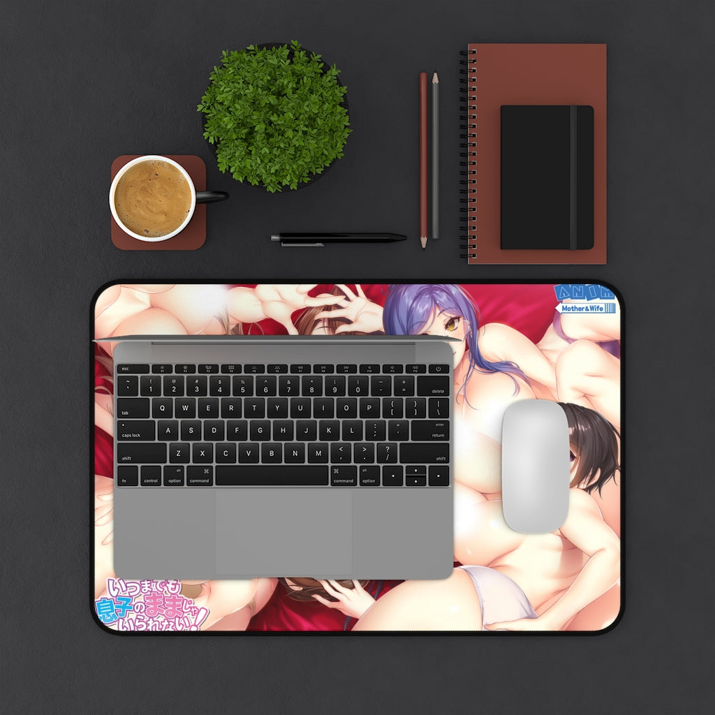 Nude Boobs Waifus Anime Mother & Wife Desk Mat - Lewd Mousepad - Sexy Anime Girls Playmat