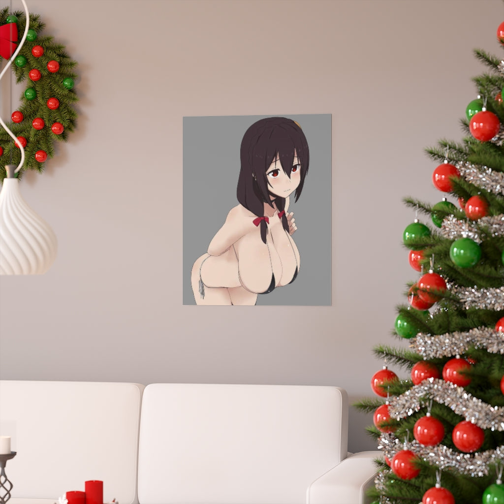 Yunyun Micro Bikini KonoSubara Poster - Lewd Premium Matte Vertical Poster - Adult Wall Art