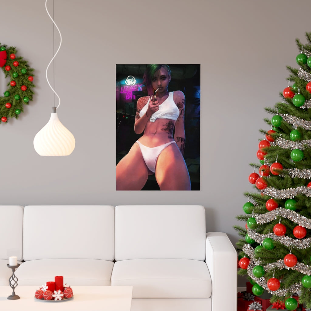 Sexy Judy Panties Cyberpunk 2077 Poster - Lewd Premium Matte Vertical Poster - Adult Wall Art