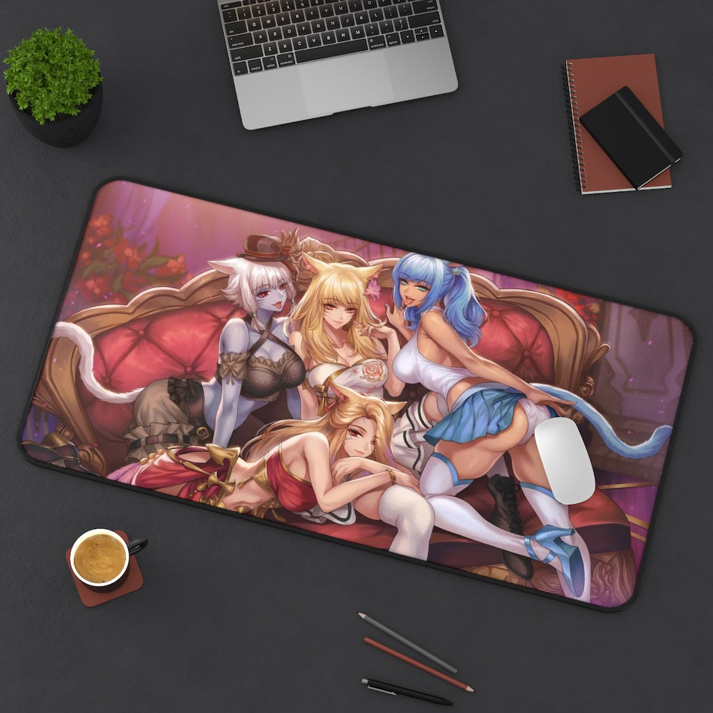 Final Fantasy 14 Mousepad - Ecchi Miqo'Te Large Desk Mat - MTG Playmat