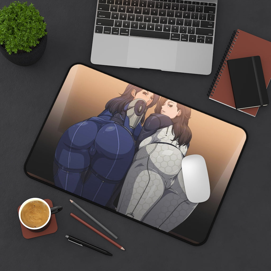 Ass Effect Sexy Mousepad - Mass Effect Gaming Desk Mat - Ashley And Miranda Ecchi Playmat