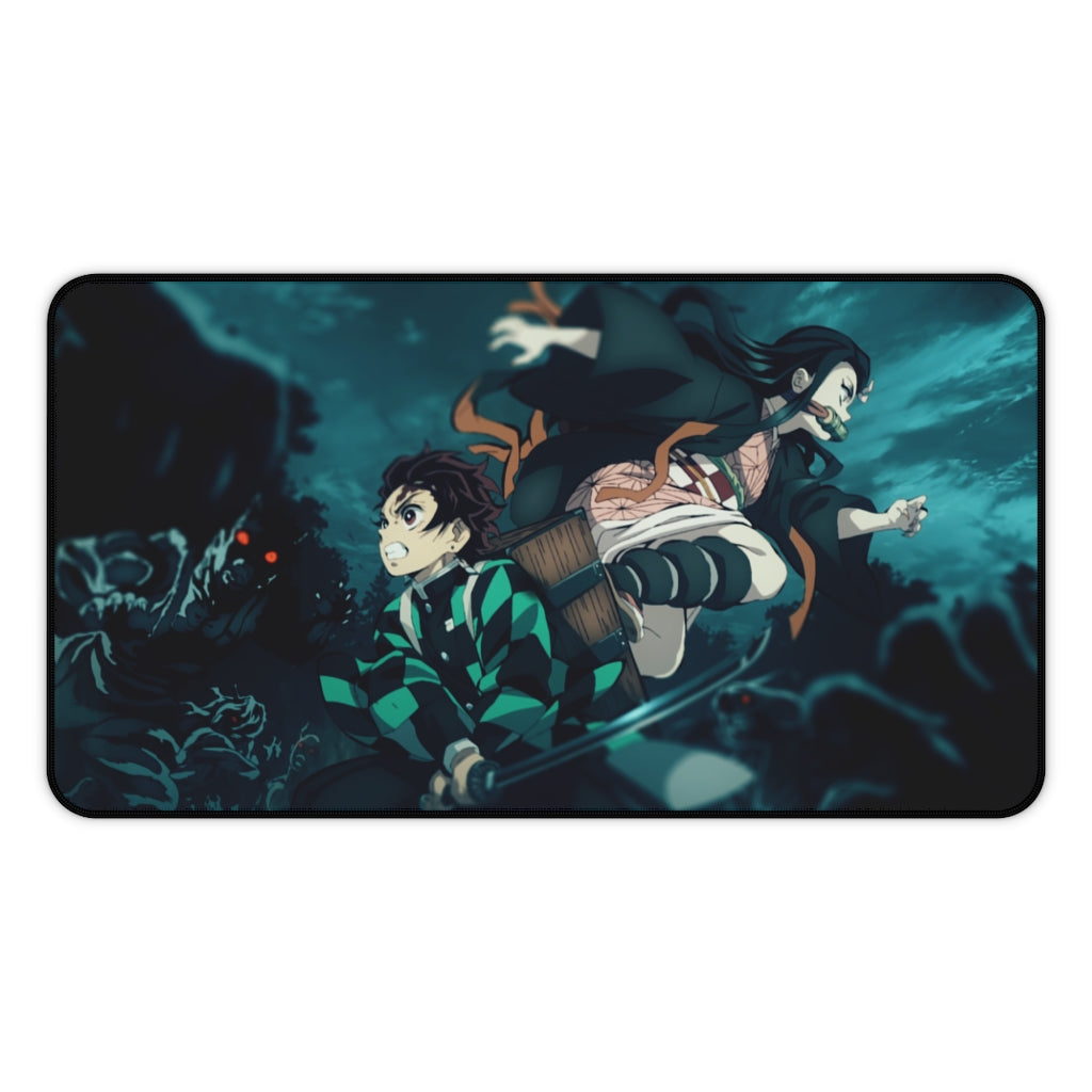 Demon Slayer Mouse pad Anime Large Desk Mat - Tanjiro and Nezuko - The Mouse Pads Ninja 12" × 22" Home Decor