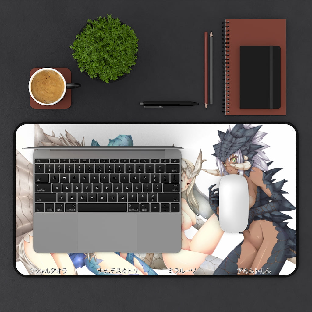 Monster Hunter Naked Monster Girls Desk Mat - Lewd Mousepad - Anime Girl Playmat