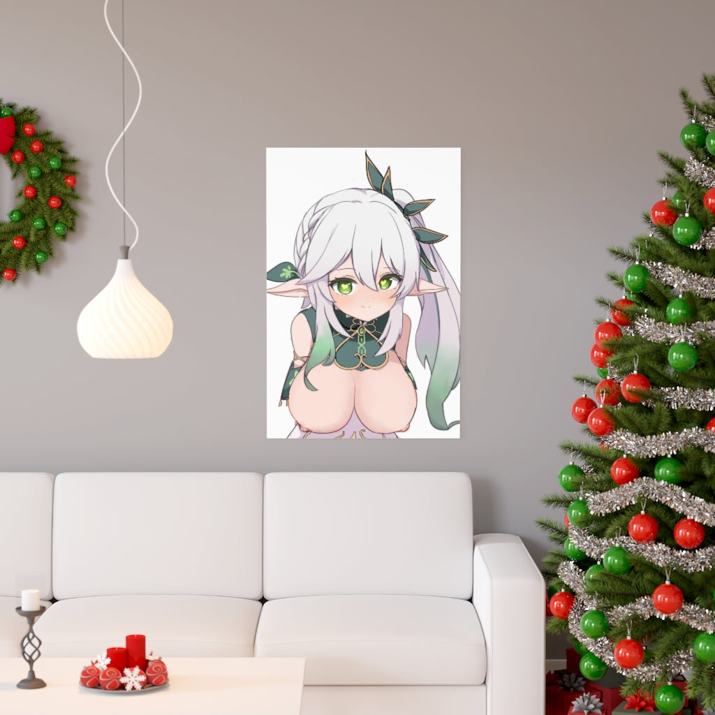 Nahida Big Nude Tits Genshin Impact Ecchi Poster - Lewd Premium Matte Vertical Poster - Adult Wall Art