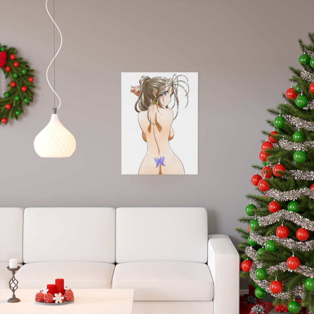 Nude Belldandy Ah My Goddess Tramp Stamp Poster - Lewd Premium Matte Vertical Poster - Adult Wall Art