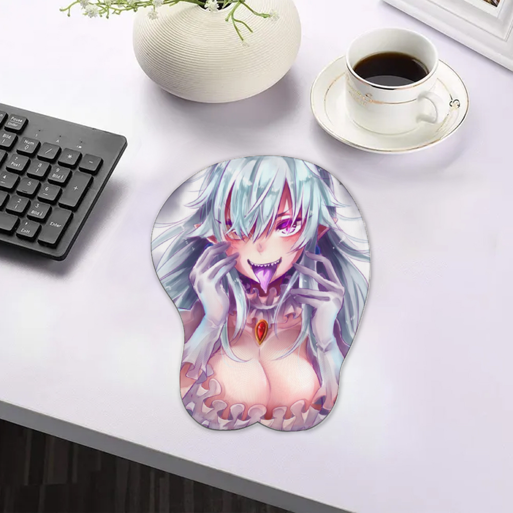 Sexy Anime Girl Oppai Mousepad with Wrist Support Silicone Mouse Pad