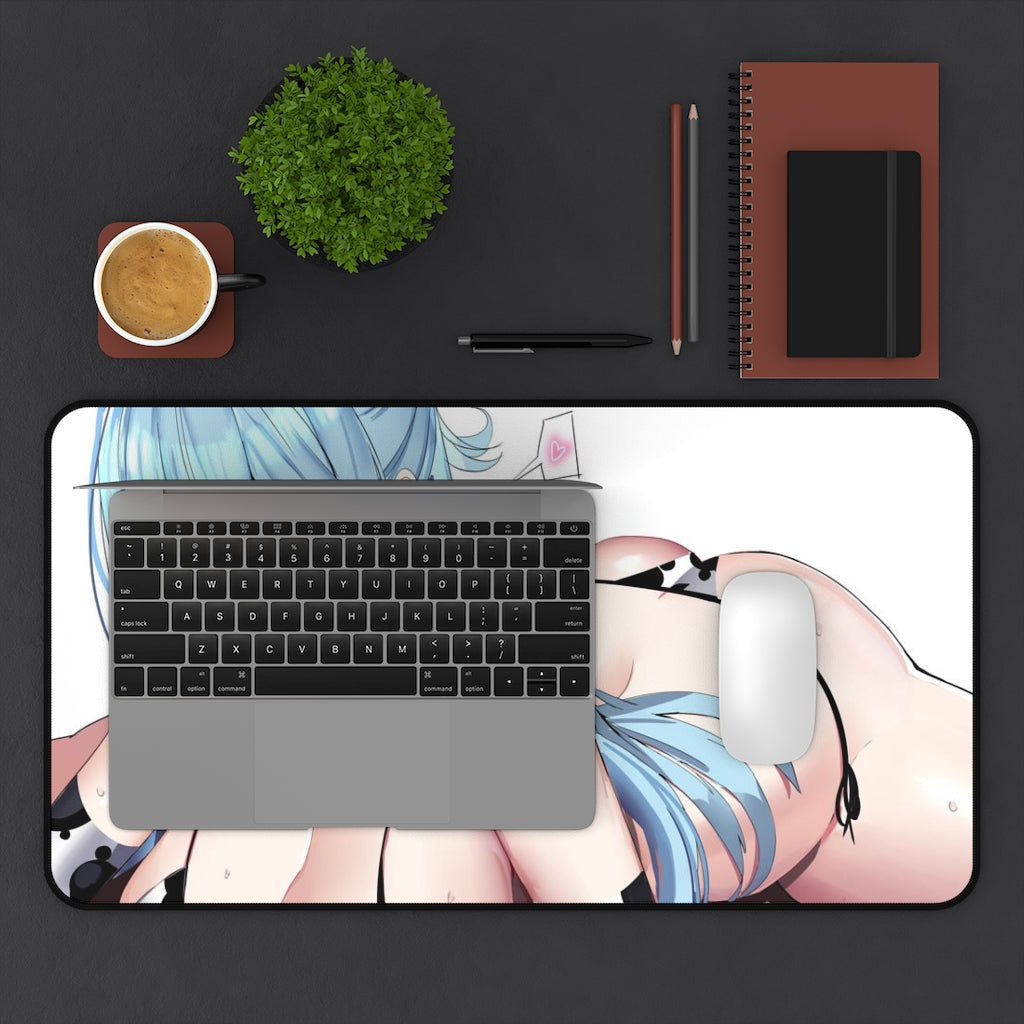 Konosuba Aqua Sexy Mousepad - Thick Cow Girl Waifu Desk Mat - Ecchi Anime Playmat