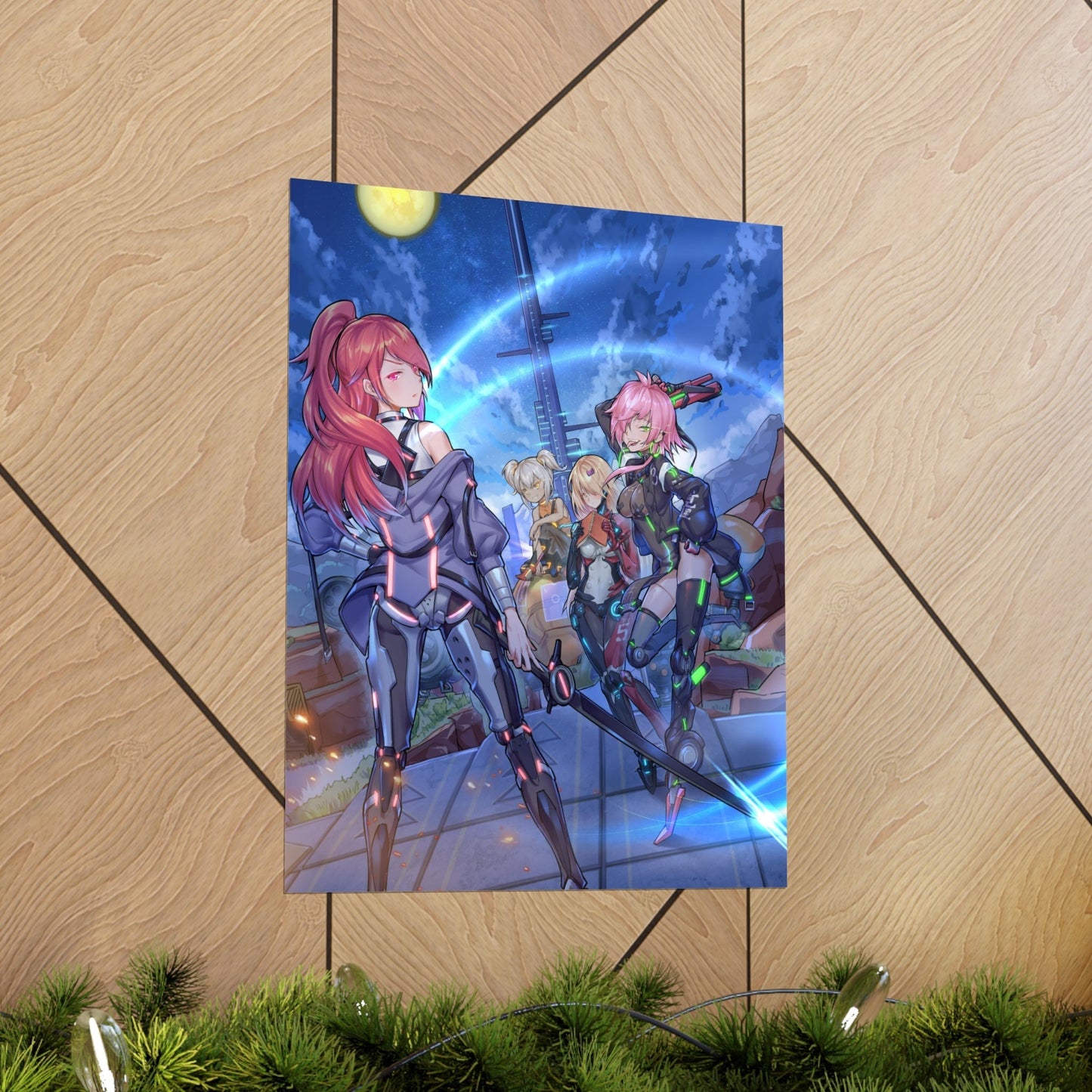 Tower Of Fantasy Neon Waifus Poster - Gaming Decor Wall Art - Premium Matte Vertical Poster