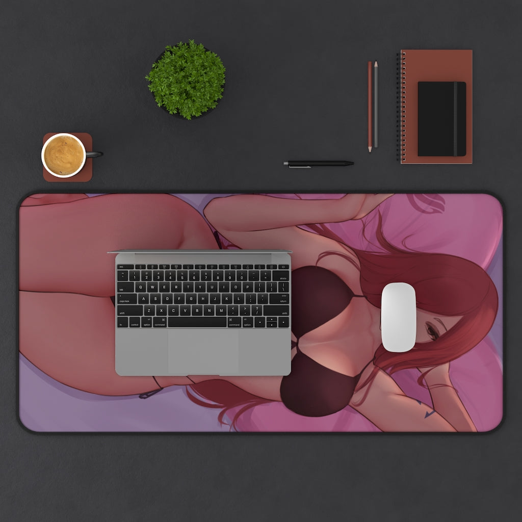 Fairy Tail Ecchi Mousepad - Thick Erza Scarlet Bikini - Large Desk Mat - Sexy Anime Playmat