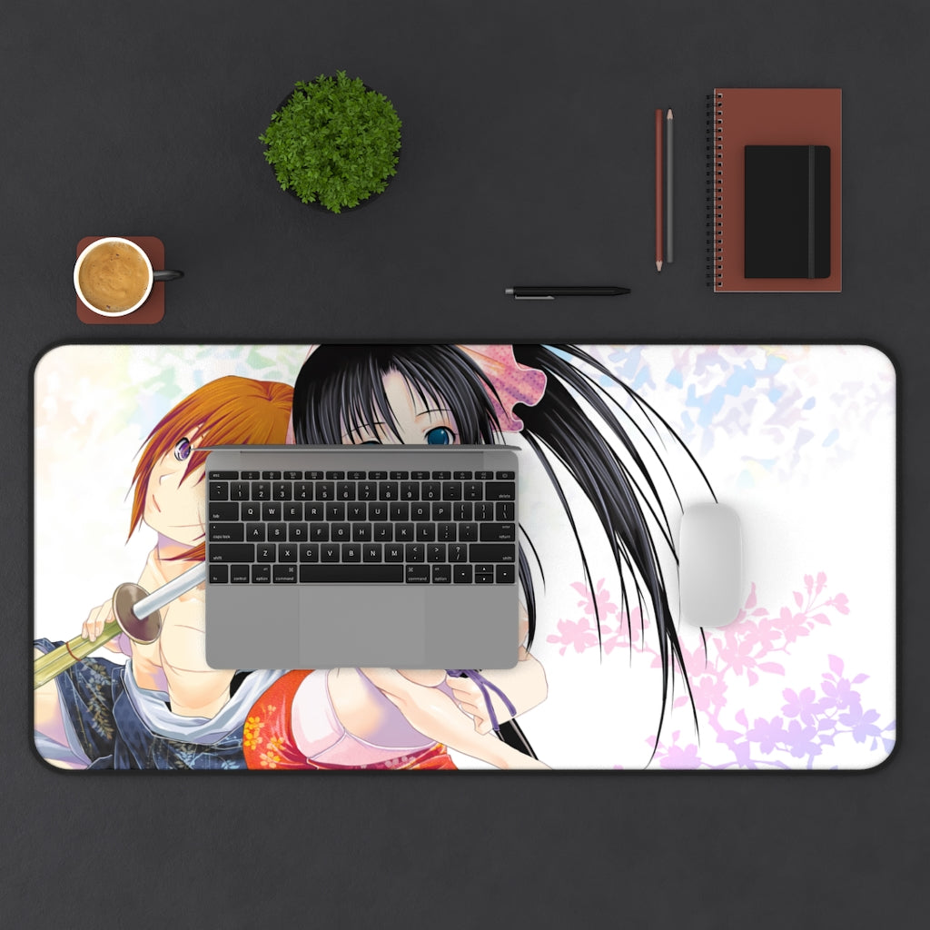 Rurouni Kenshin and Sexy Kamiya Kaoru Desk Mat - Anime Mousepad - Non Slip Playmat