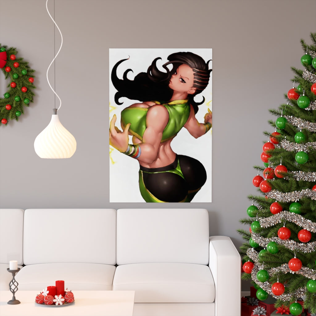 Laura Matsuda Street Fighter Poster - Lewd Premium Matte Vertical Poster - Adult Wall Art