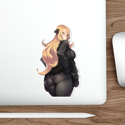 Thick Butt Cynthia Pokemon Trainer Waterproof Sticker - Ecchi Vinyl Decal