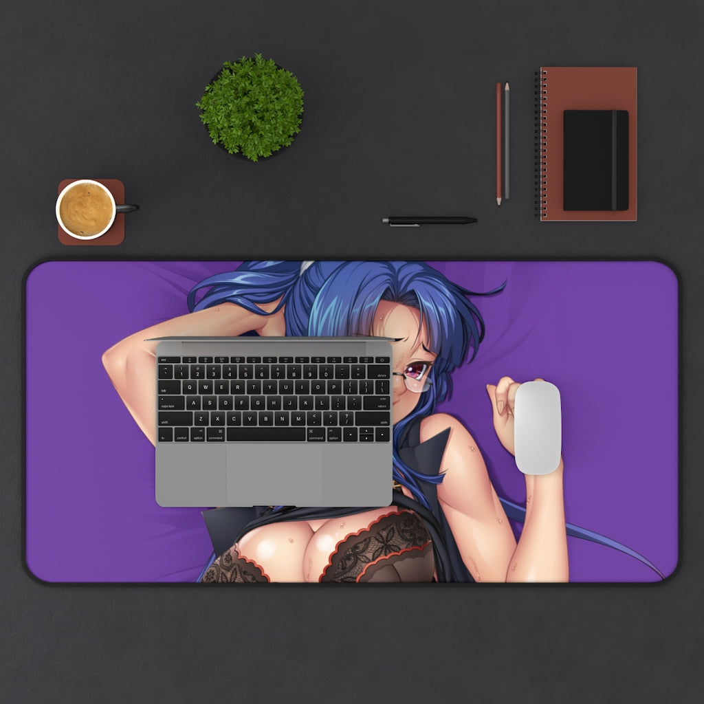 Murasaki Yatsu Big Boobs Lingerie Taimanin Mahou Kaiju Desk Mat - Non Slip Mousepad