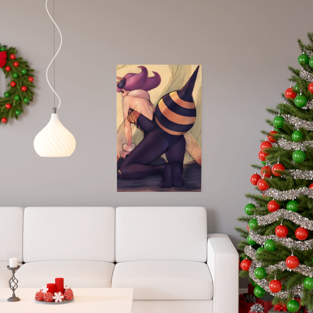 Q Bee Darkstalkers Poster - Lewd Premium Matte Vertical Poster - Adult Wall Art