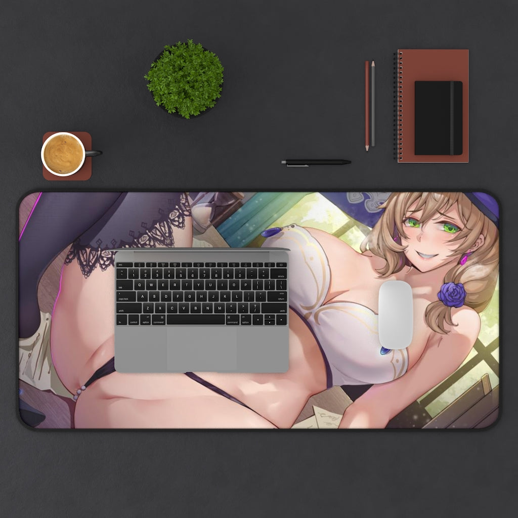 Sexy Lingerie Lisa Genshin Impact Desk Mat - Non Slip Mousepad