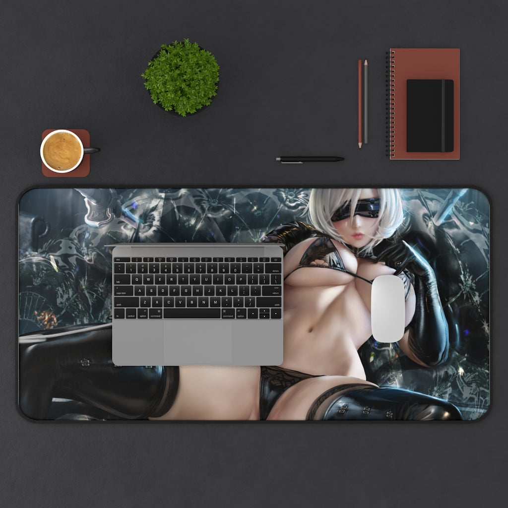 2B Leather Bikini Desk Mat - Big Ecchi Gaming Mousepad - Nier Automata Playmat