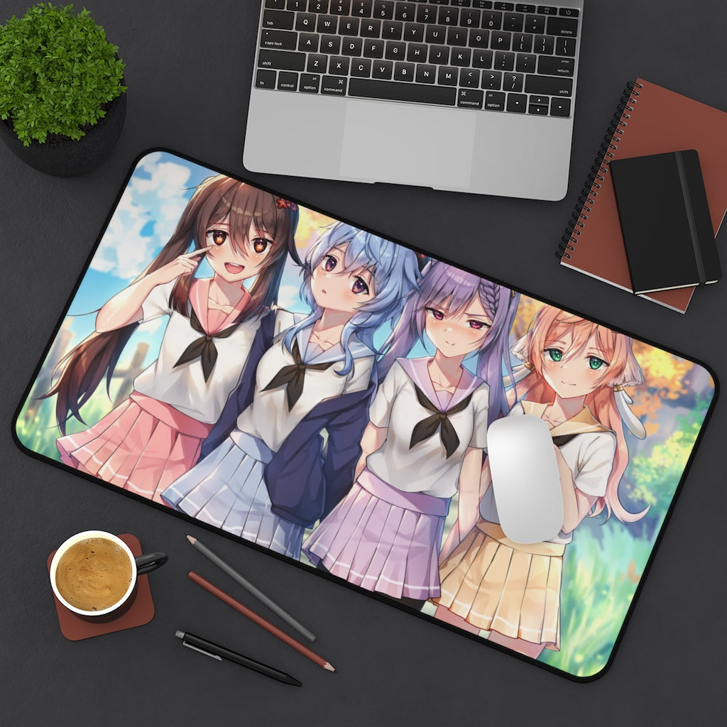 Genshin Impact School Girls Desk Mat | Large Gaming Mousepad - MTG Playmat