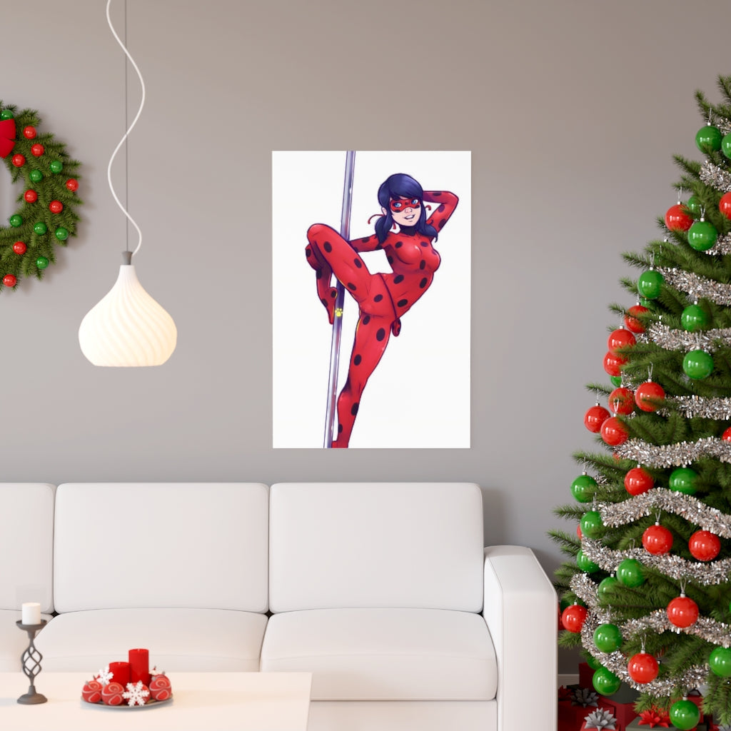 Miraculous Ladybug Sexy Pole Dance Poster - Lewd Premium Matte Vertical Poster - Adult Wall Art