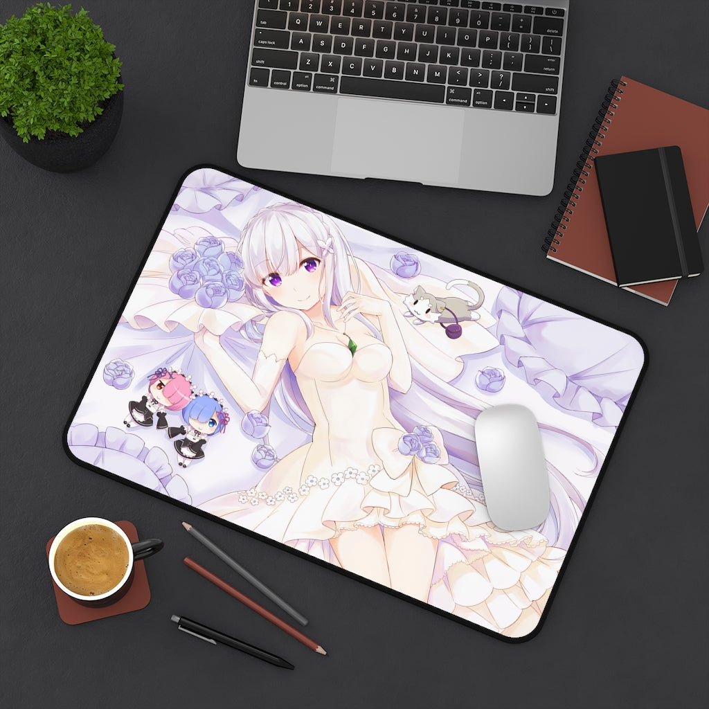 Re Zero Sexy Mousepad - Kawaii Emilia Desk Mat - Ecchi Playmat