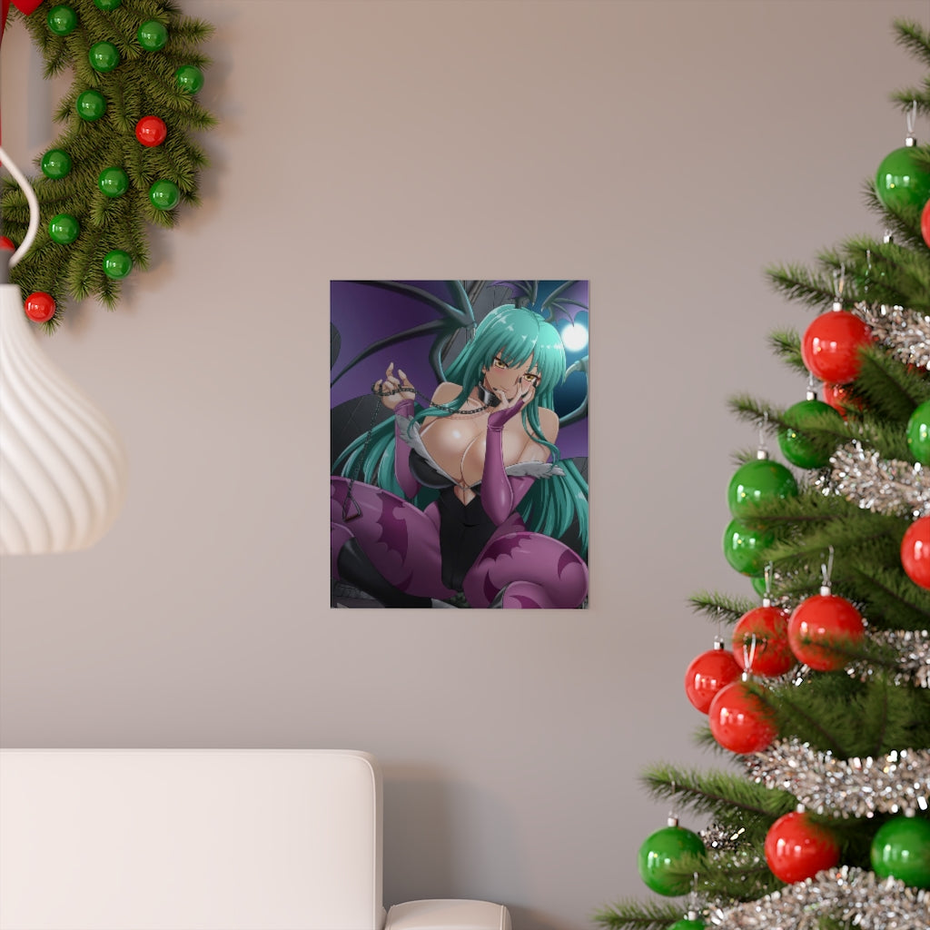 Sexy Morrigan Aensland Darkstalkers Poster - Lewd Premium Matte Vertical Poster - Adult Wall Art