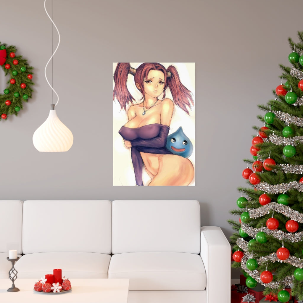 Slime and Jessica Albert Dragon Quest Poster - Lewd Premium Matte Vertical Poster - Adult Wall Art