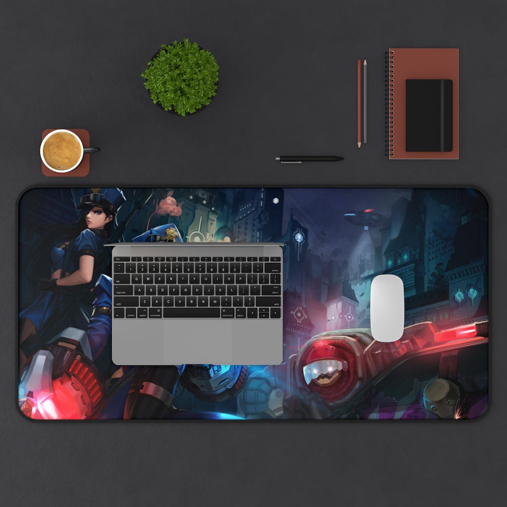 Arcane Vi and Caitlyn Police Mousepad - League of Legends Large Desk Mat