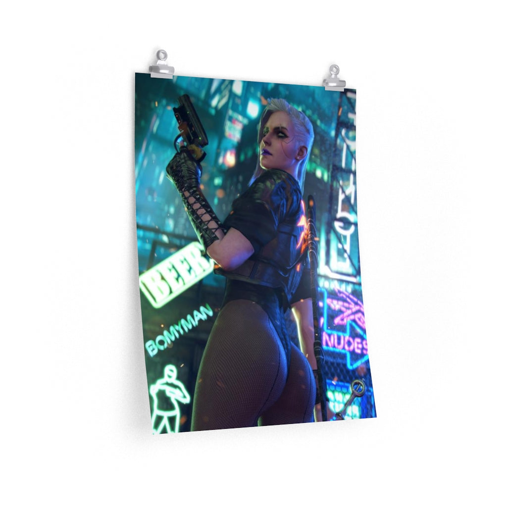 Ciri The Witcher Sexy Butt Cyberpunk 2077 Poster - Lewd Premium Matte Vertical Poster - Adult Wall Art