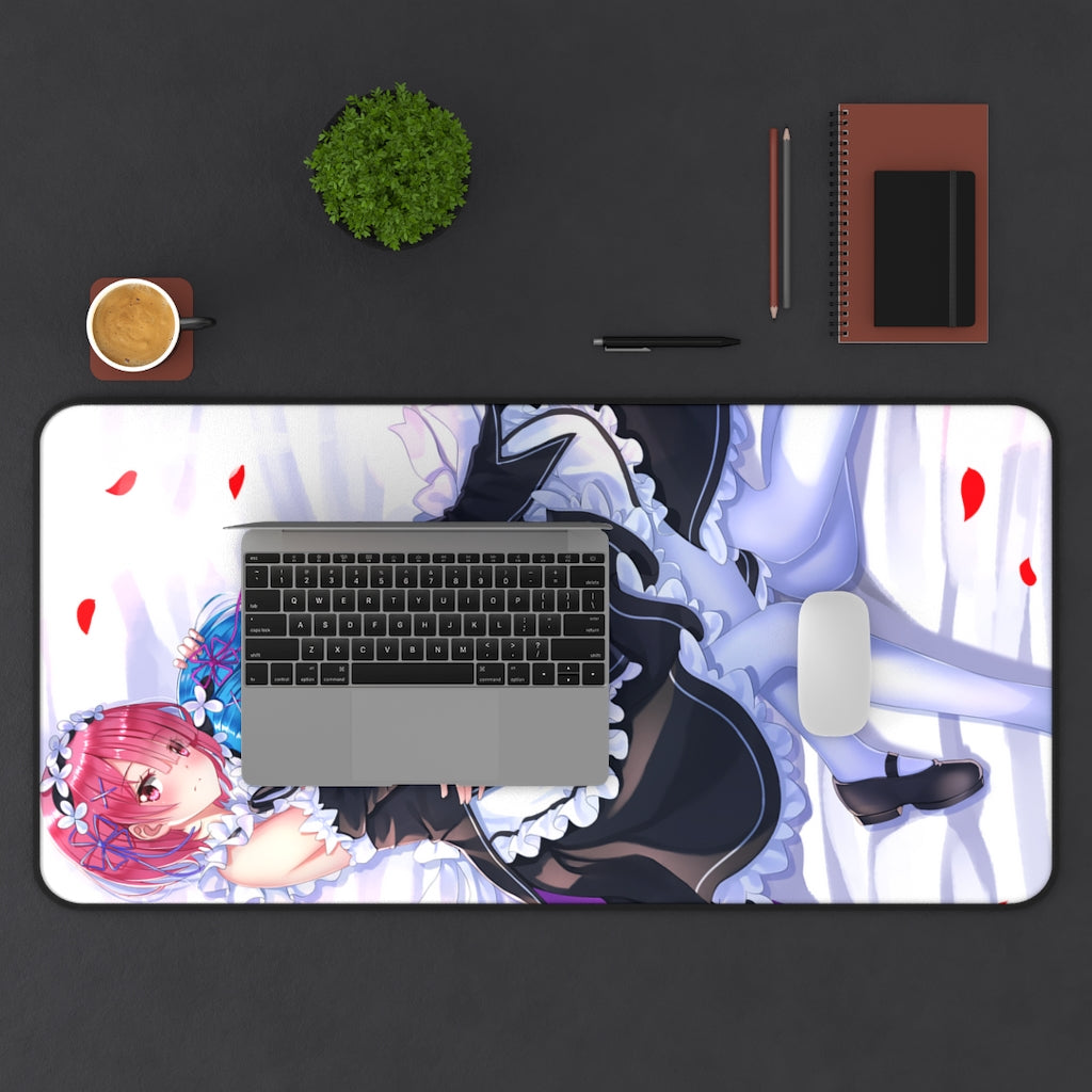 Re Zero Sexy Mousepad - Rem And Ram Anime Desk Mat - Ecchi Playmat