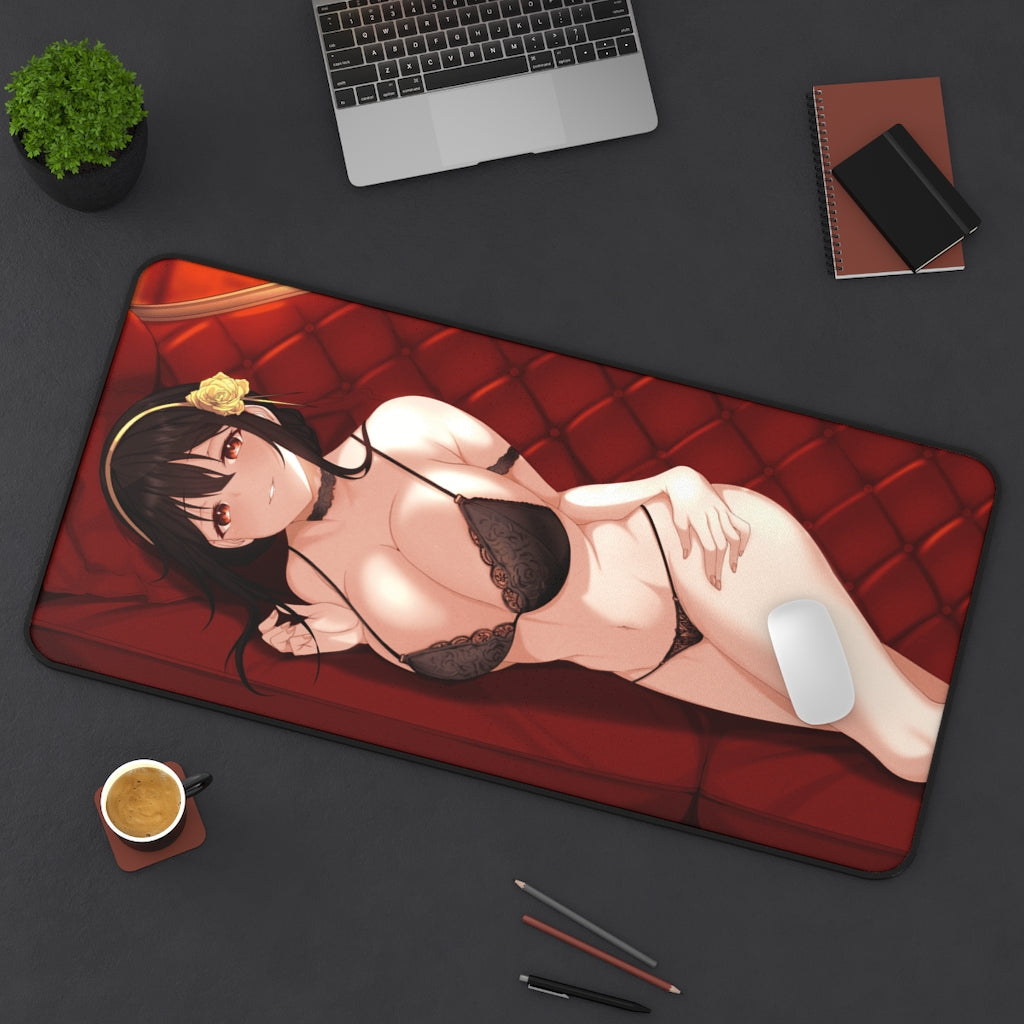 Spy x Family Yor Forger Sexy Lingerie Desk Mat - Non Slip Mousepad - Sexy Girl Playmat