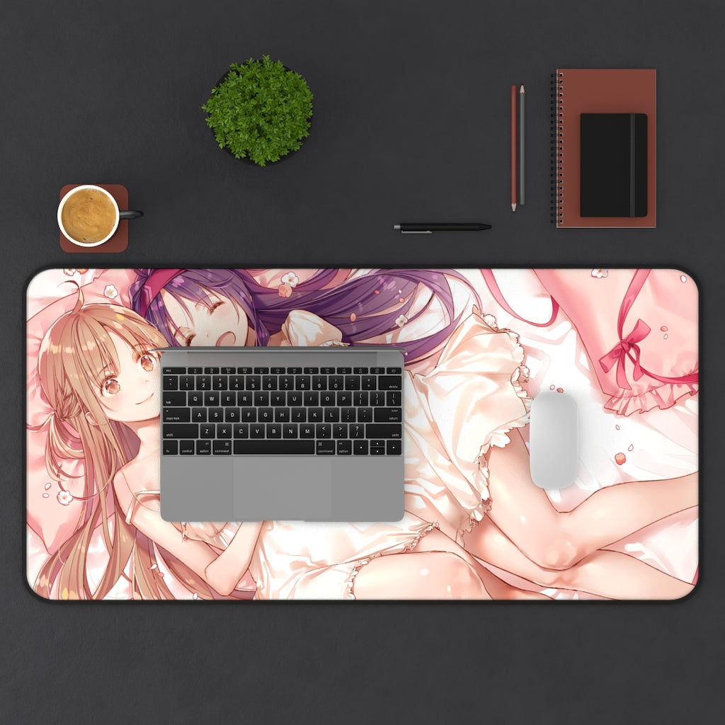 Sword Art Online Anime Mousepad - Asuna And Konno Yuuki Large Desk Mat - Ecchi Mouse Pad