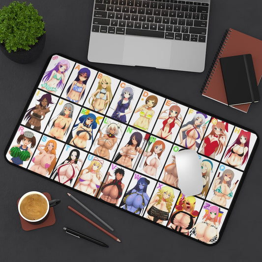 Ultimate Anime and Gaming Waifus Boobs Size Bust Chart Mousepad - Non Slip Desk Mat