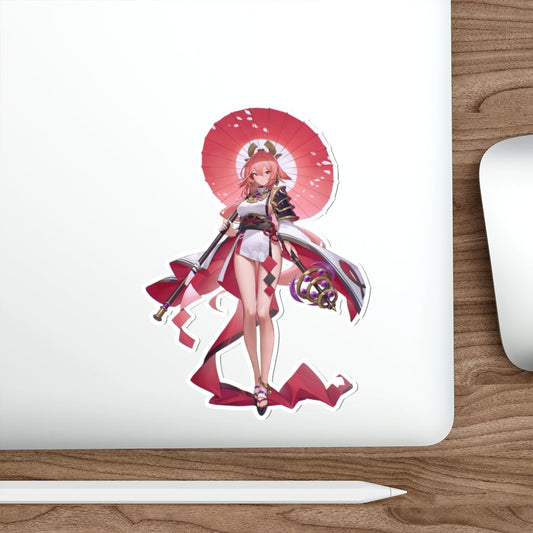 Sexy Kimono Yae Miko Genshin Impact Waterproof Sticker - Ecchi Vinyl Decal