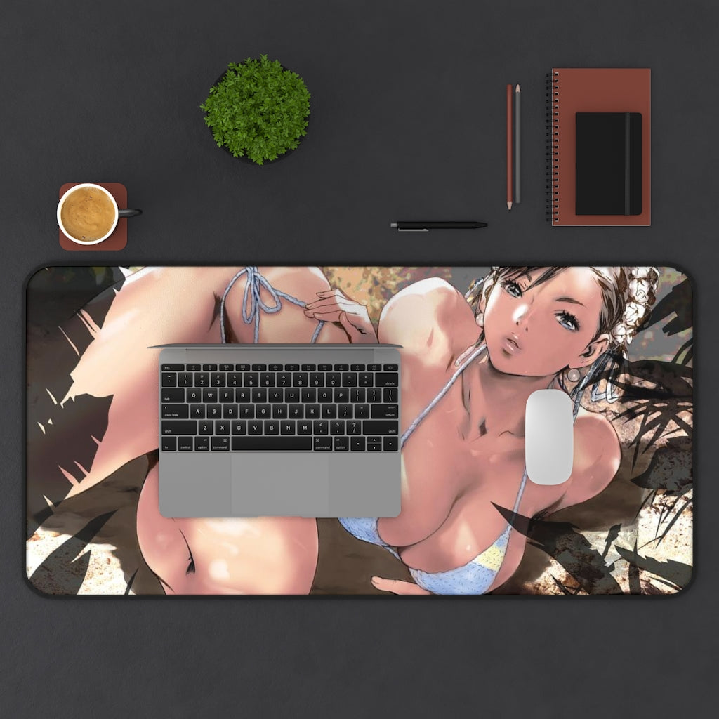 Bikini Chun Li Desk Mat - Large Ecchi Mousepad - MTG Playmat