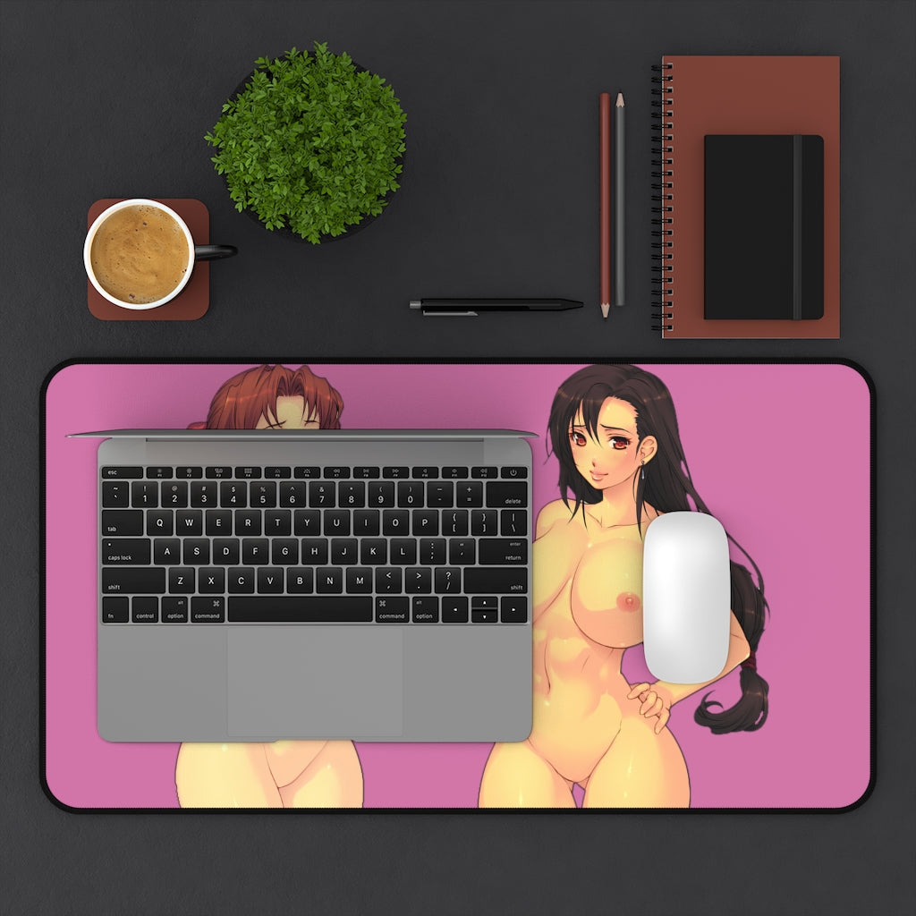 Final Fantasy 7 Nude Aerith and Tifa Desk Mat - Non Slip Mousepad