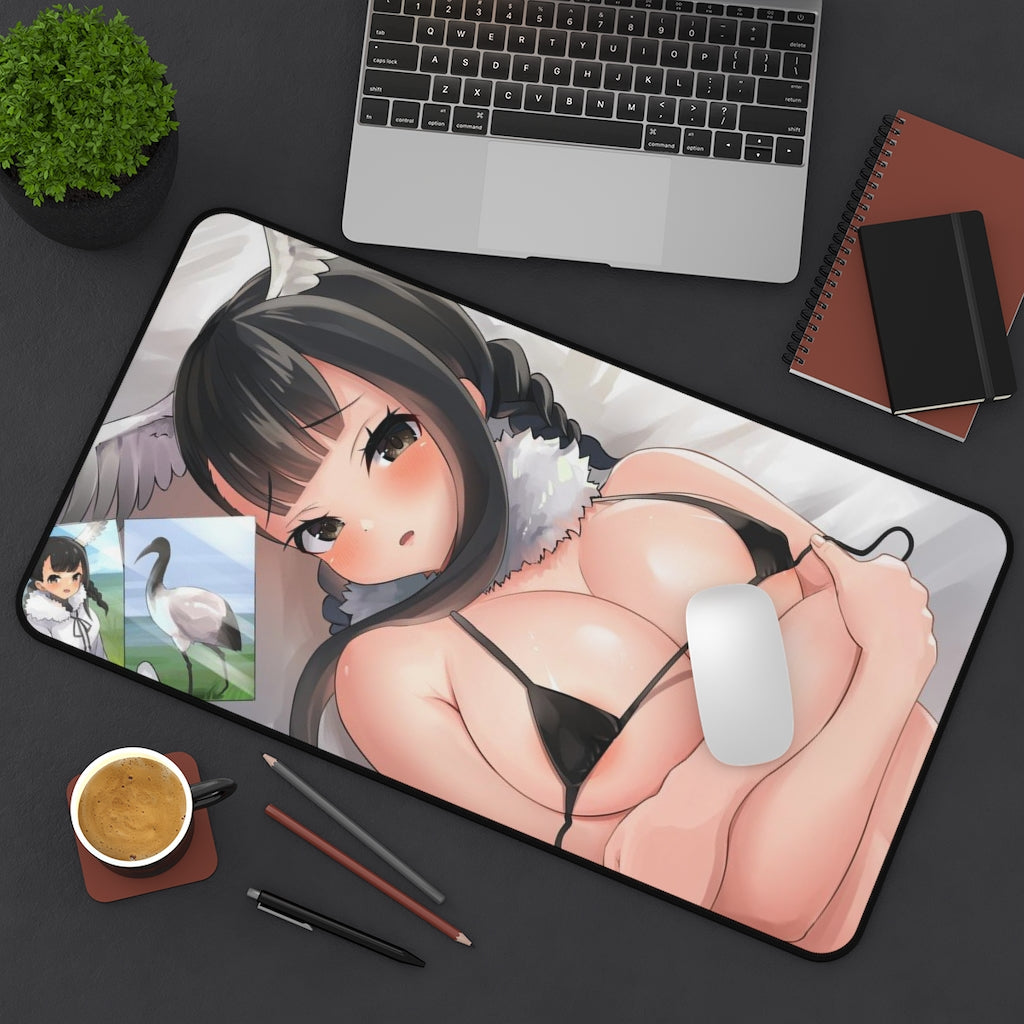 Black Headed Ibis Kemono Friends Sexy Bikini Boobs Desk Mat - Sexy Anime Girl Mousepad - Gaming Playmat