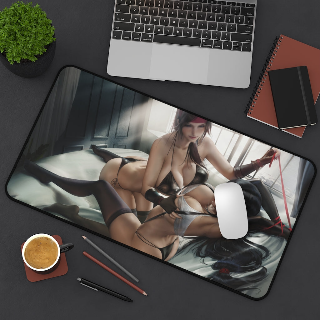 Tifa And Jesse BDSM Desk Mat - Big Ecchi Gaming Mousepad - MTG Playmat