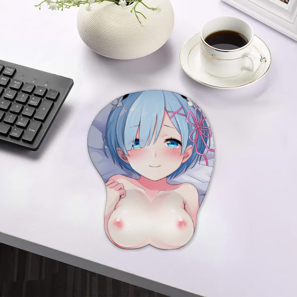 Anime Rem Oppai Mousepad with Wrist Support Silicone Mouse Pad 20