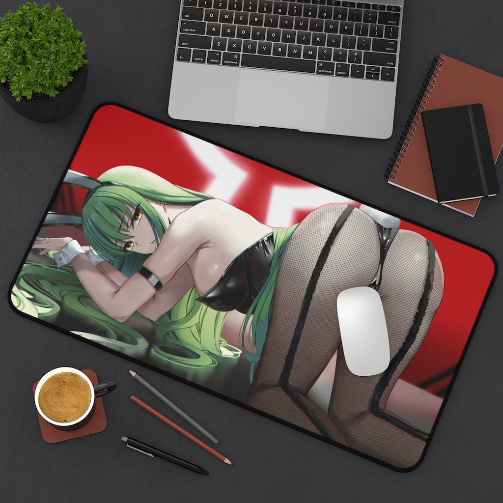 Code Geass Anime Mousepad - C.C. Bunny Girl Large Desk Mat - Ecchi Mouse Pad - MTG Playmat